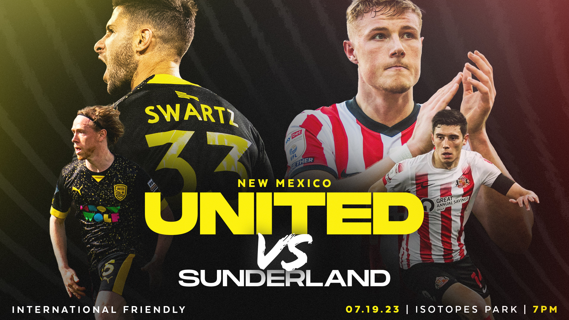 NEW MEXICO UNITED TO HOST SUNDERLAND AFC IN INTERNATIONAL FRIENDLY AT